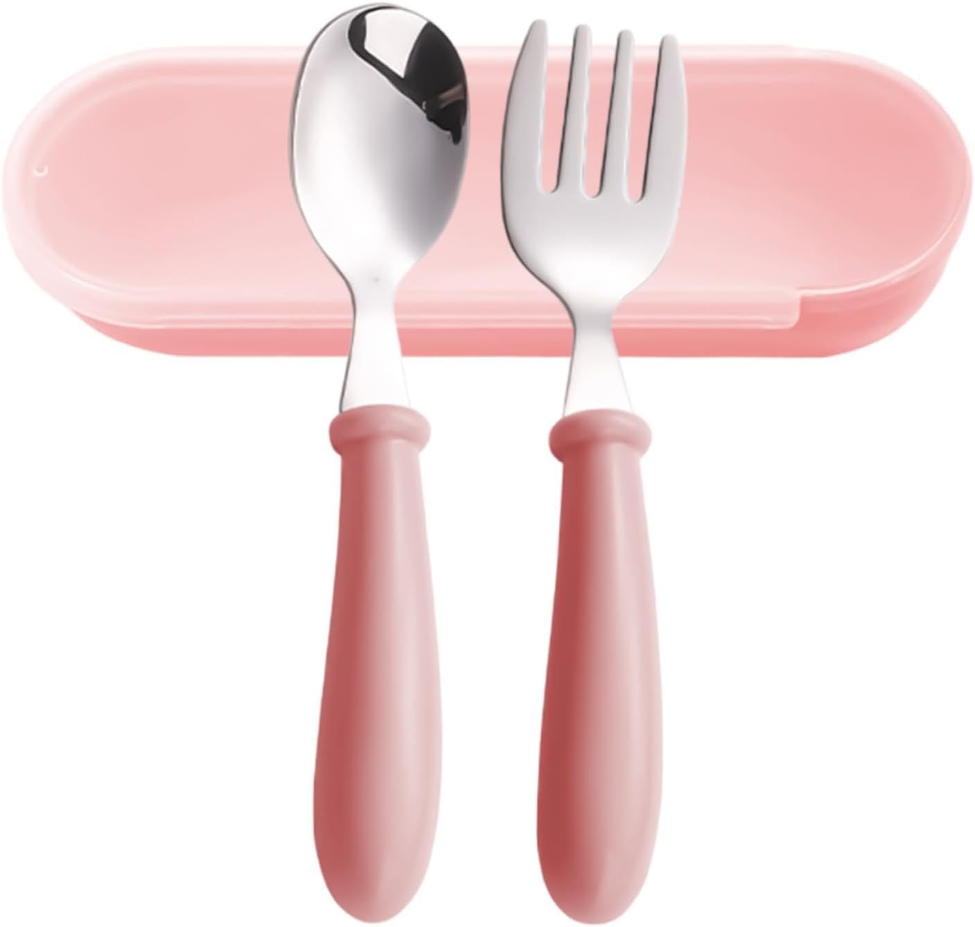 Kinderbesteckset Aus Edelstahl, Spülmaschinenfest, Gabel- Und Löffelset (mit Aufbewahrungsbox), Für Reisen, Camping, Picknicks, Essen Im Freien, Feldflaschen