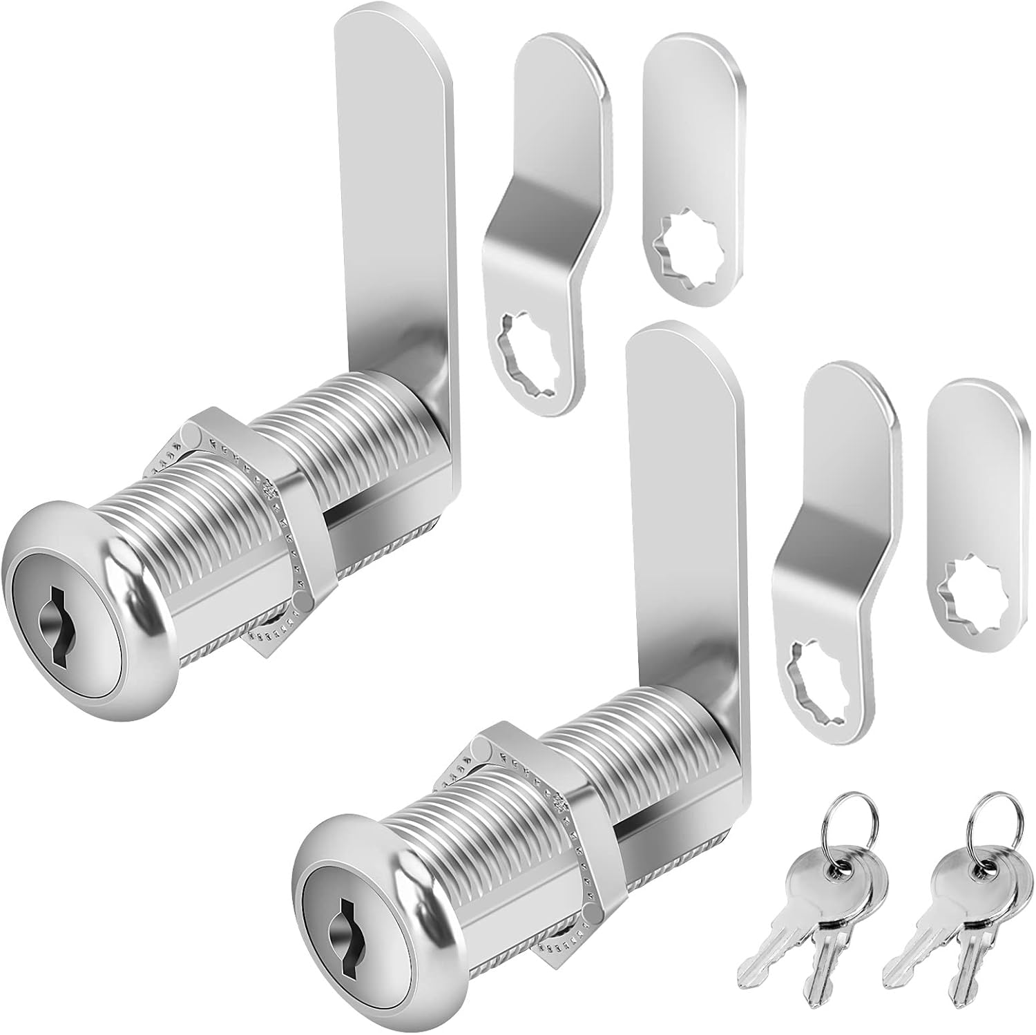 Zylindrisches Nockenschloss-set Aus Zinklegierung Mit Schlüsseln (2er-pack), Lange Nockenschlösser Für Wohnmobilschränke, Werkzeugkästen Und Schubladen.
