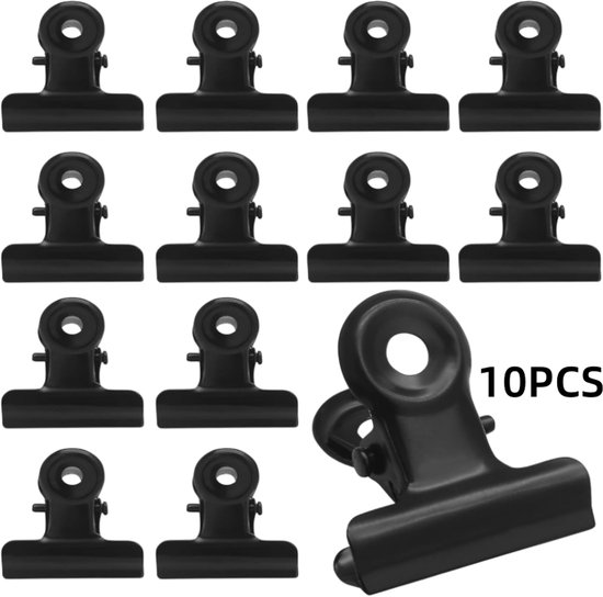 10er-pack Schwarze Metall-postbeleghalterclips, Etikettenclips Mit Muster, 7,5 X 6,7 Cm, Für Küche Und Büro