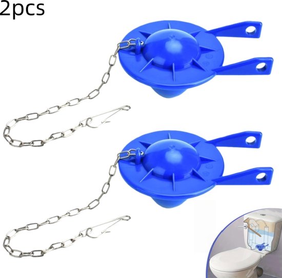 2er-pack Blaue Universal-toilettenspülventile Mit Edelstahlkette