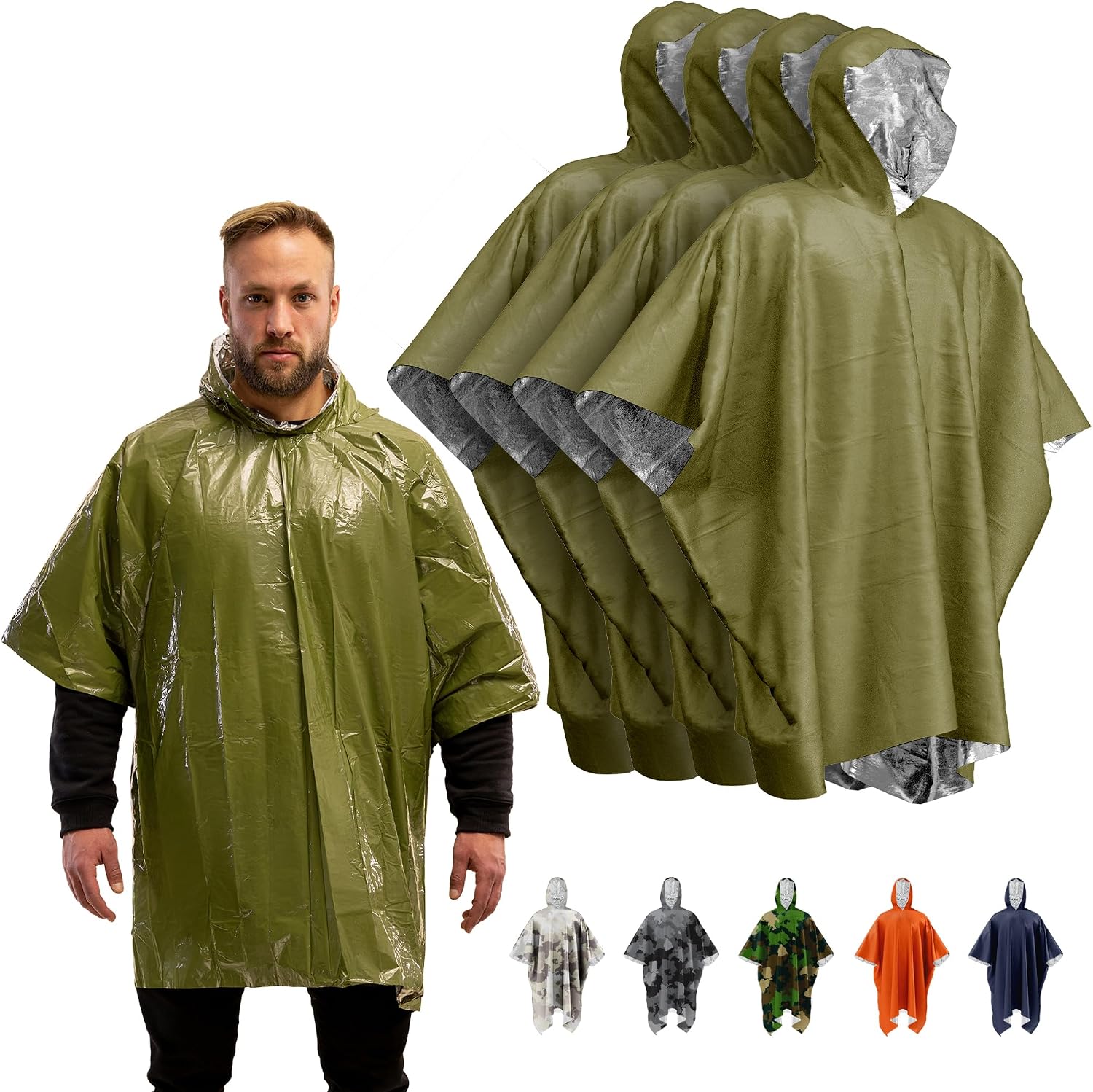 Regenmantel Für Outdoor-erste-hilfe – Notfallausrüstung – Schutz Vor Unterkühlung Beim Camping Und In Der Wildnis