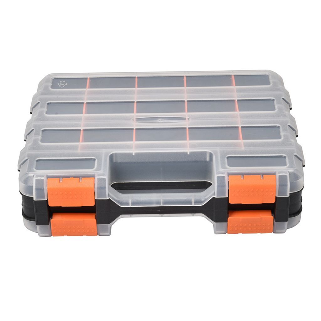 Kleiner, Doppelseitiger Teileorganizer, Abmessungen: 32 X 27 X 8 Cm, 17 Fächer, Geeignet Zur Aufbewahrung Von Werkzeugen.