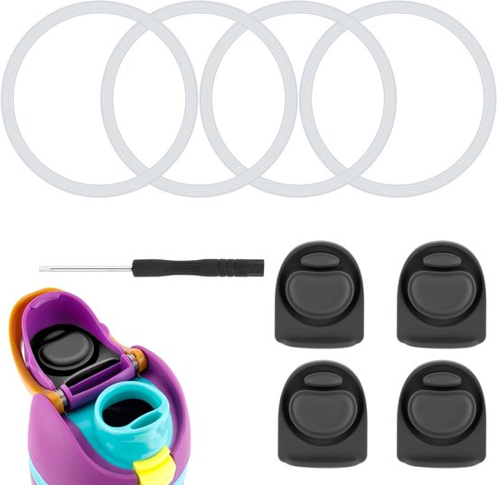Ersatzverschlüsse Mit 4 Unterlegscheiben Für O-ring-wasserflaschenverschlüsse – Silikon- Und Kunststoffanschlüsse, Geeignet Für 19/24/25/32/40 Oz Wasserflaschen.