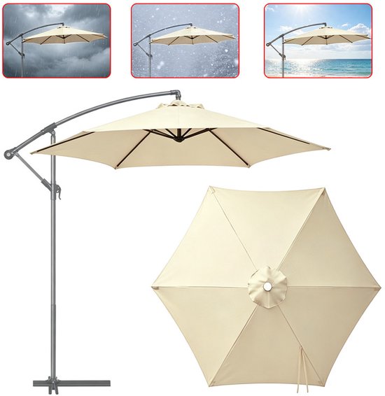 Ersatzmarkise Für Sonnenschirme Mit Sechs Streben – Wasserdichtes Material – Für Terrassen-, Mittelmast- Und Freiarmschirme – Marktschirme – 200 Cm Durchmesser