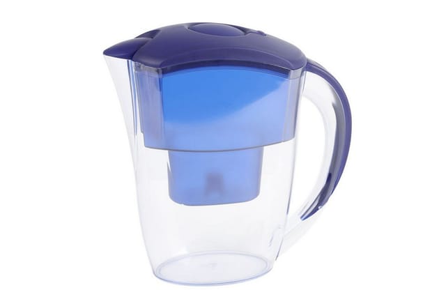 Buri - Wasser-Filterkanne mit Filterkartusche 2,4L Wasserfilter Wasserkanne Trinkwasser - blau