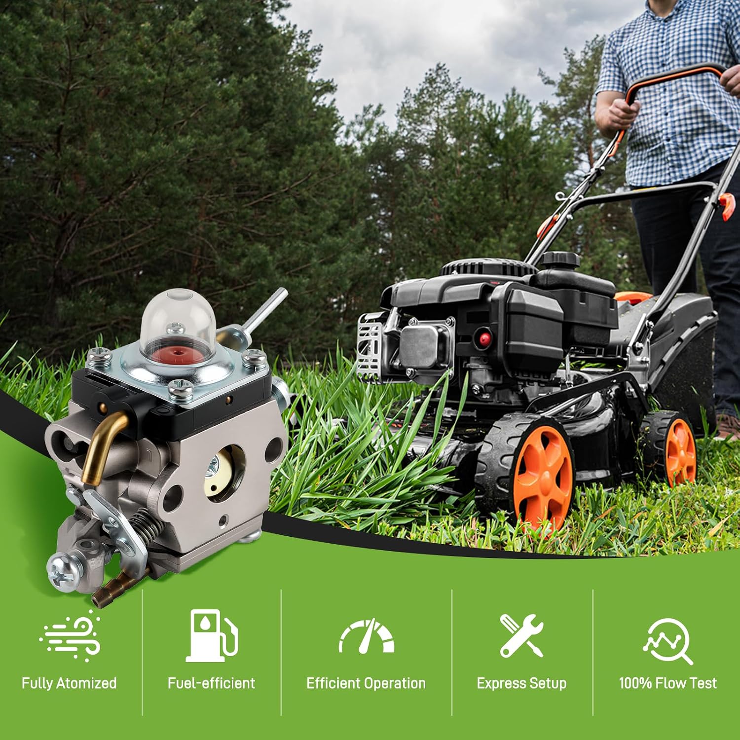 545008097 Vergaser-reparatursatz Für Husqvarna 129c, 129l, 129r, 129ldx, 129rj Trimmer Für Jonsered Gt2228, Gts2228, Bc2228 Mit Einstellteilen Und Kraftstoff