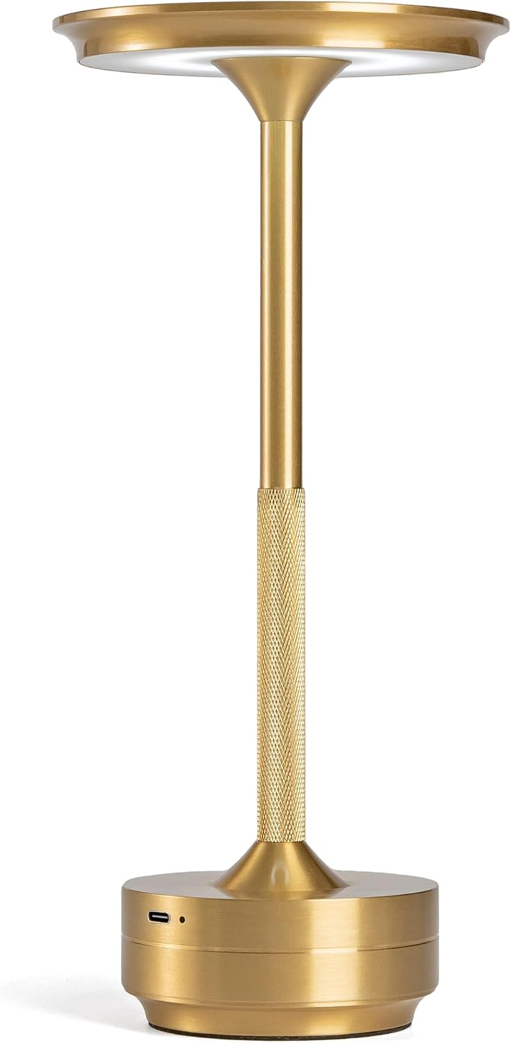Goldene, Kabellose Und Wiederaufladbare Schreibtischlampe, Tragbare Und Dimmbare Schreibtischlampe Schreibtischlampe Mit Touch-steuerung