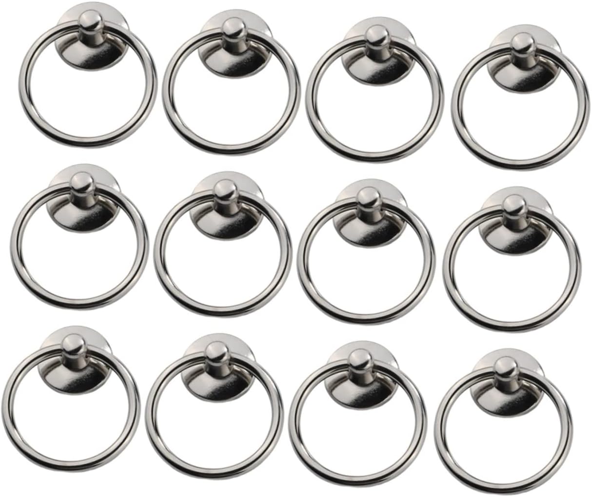 12 Vintage-möbelknöpfe, Schrank- Und Schubladenknöpfe, Ringknöpfe Für Kleiderschränke, Kommoden, Türen, Möbelgriffe, Silber