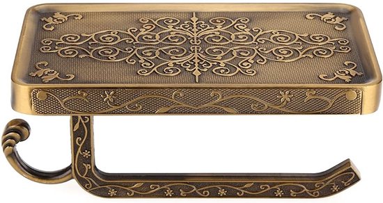 Retro-wand-toilettenpapierhalter Mit Handyhalterung – Bronze-design, Geeignet Für Badezimmer Und Toiletten.