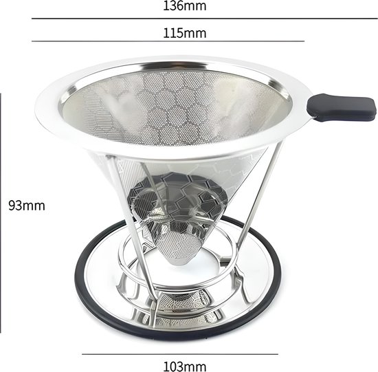 2-in-1-kaffeefilter Aus Wiederverwendbarem Edelstahl – Neues Modell – Umweltfreundlicher Kaffeefilterhalter 1x4 – Permanenter Kaffeefilter – Kaffeefilter