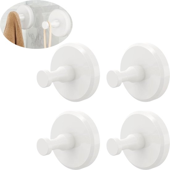 4er-pack Schwarze, Bohrfreie Wand- Und Fensterhaken Mit Vakuumsaugnäpfen