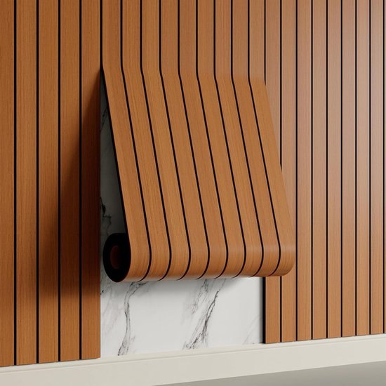 Selbstklebende 3d-wandpaneele – Walnussholzoptik – Pvc-paneel 300 X 40 Cm, Geeignet Für Wände Und Decken – Schalldämmung