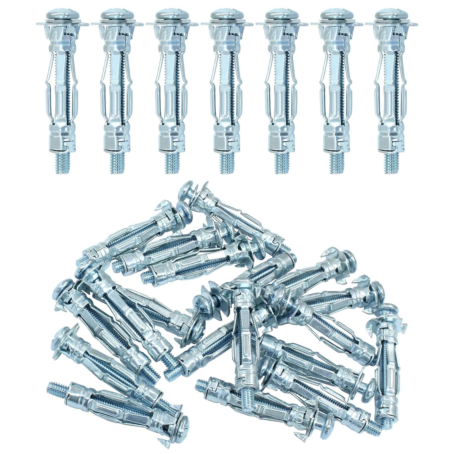 20 M4x32mm Spreizdübel, Hochbelastbare Hohlwandanker, Verzinktes Stahl-gipsplattenankerset, Für Gipsplatten, Fernseher, Gardinenstangen