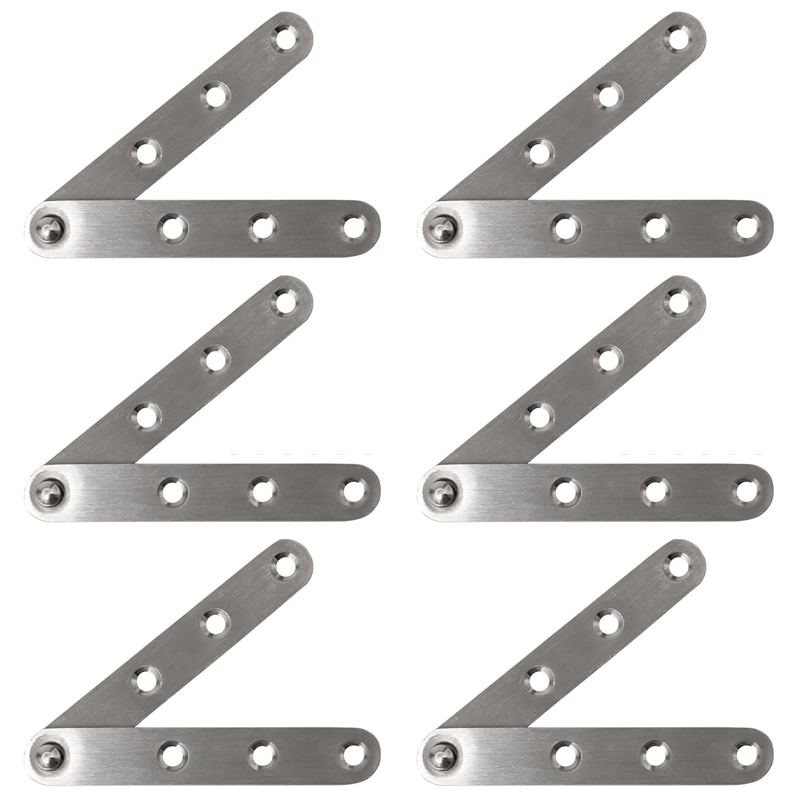 6 Verdeckte Edelstahlscharniere - 360°-drehung, Für Schranktüren, Schuhschränke, Badezimmermöbel Und Küchenschränke (scharnierlinie, 100163mm)