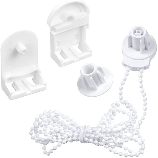 Rollosystem Mit Wandhalterung, 25-mm-befestigungsmaterial, Kunststoff Mit 3m-kugelkette, Reparaturset, Weiß