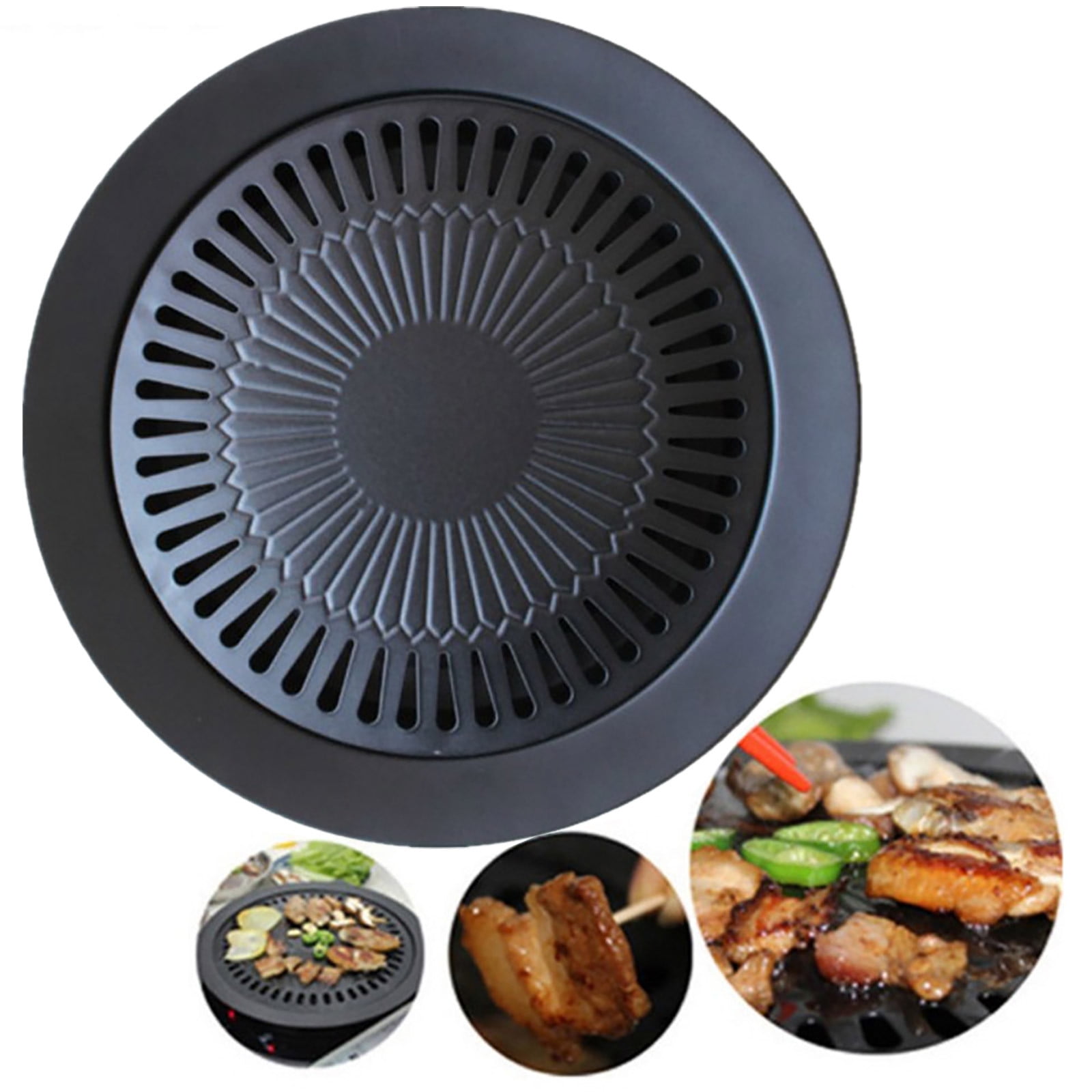 Rundes Koreanisches Grillset Aus Eisen – Antihaft-grillplatte, Leicht Zu Transportieren, Ideal Für Gartenpartys Und Familienessen, Leicht Zu Reinigen Und Zu Transportieren.