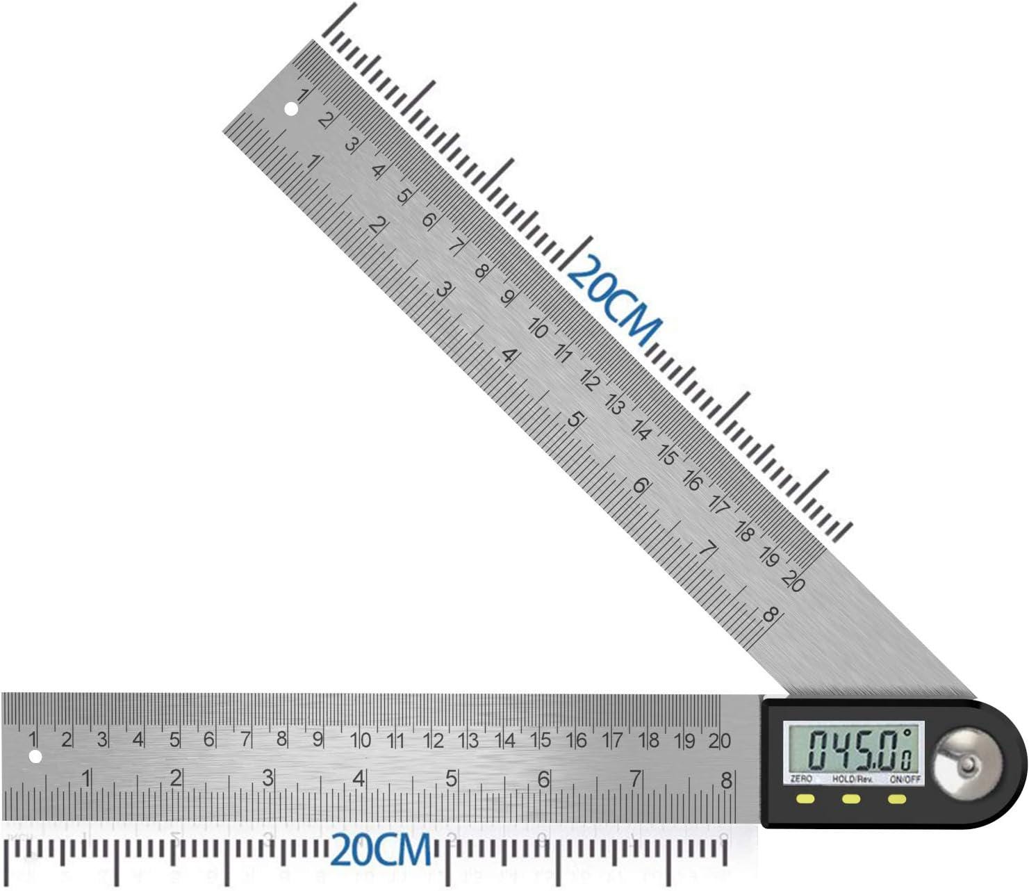 Digitaler Winkelmesser (0-360°), Digitaler Neigungsmesser, Winkelmesser Aus Edelstahl, Lineal Mit Lcd-anzeige.