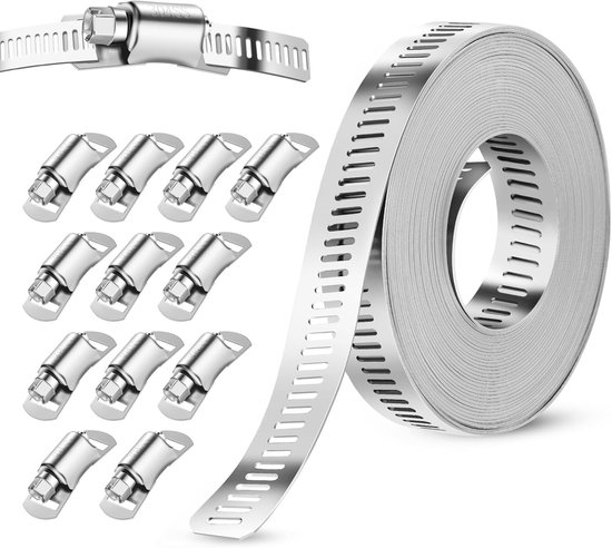 500 Cm Universal-schlauchschellen-set Mit 12 Ringschellen Für Garten- Und Abflussschläuche