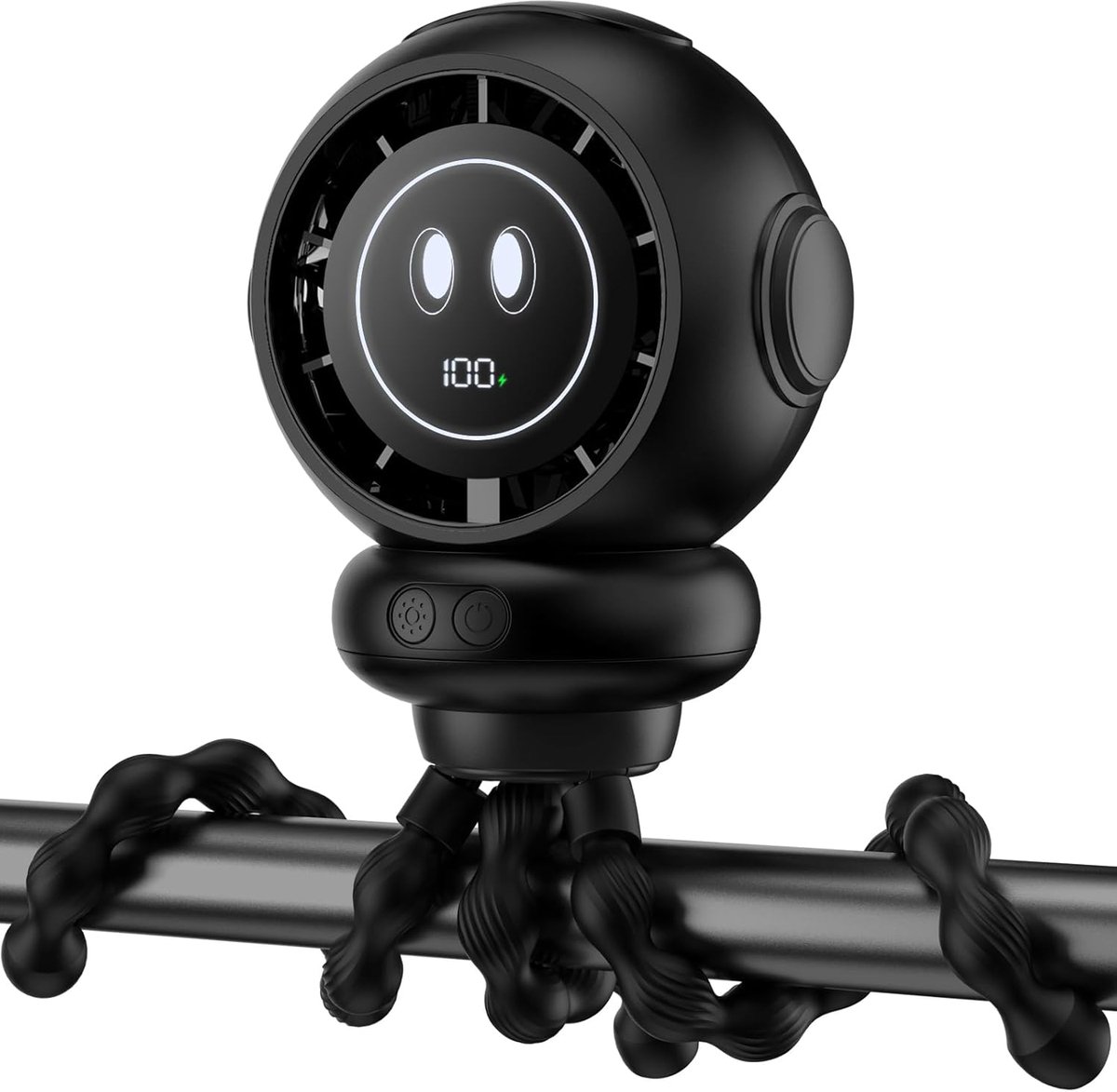 Ventilator – Tragbarer Clip-ventilator Für Babys – 360° Drehbar – Usb-aufladbar & Flüsterleise – Für Autositze – Schwarz – 15 X 12 Cm
