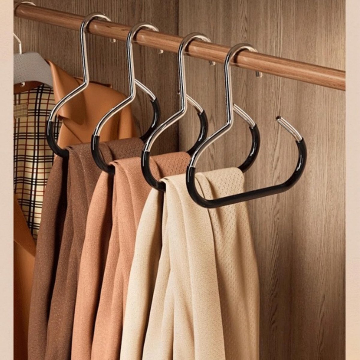 10er-pack - Rutschfest - Platzsparend - Aufbewahrungsständer - Kleiderhaken Für Gürtel/schals - Geeignet Zur Präsentation Von Hüten, Strickjacken, Krawatten, Schals (schwarz)