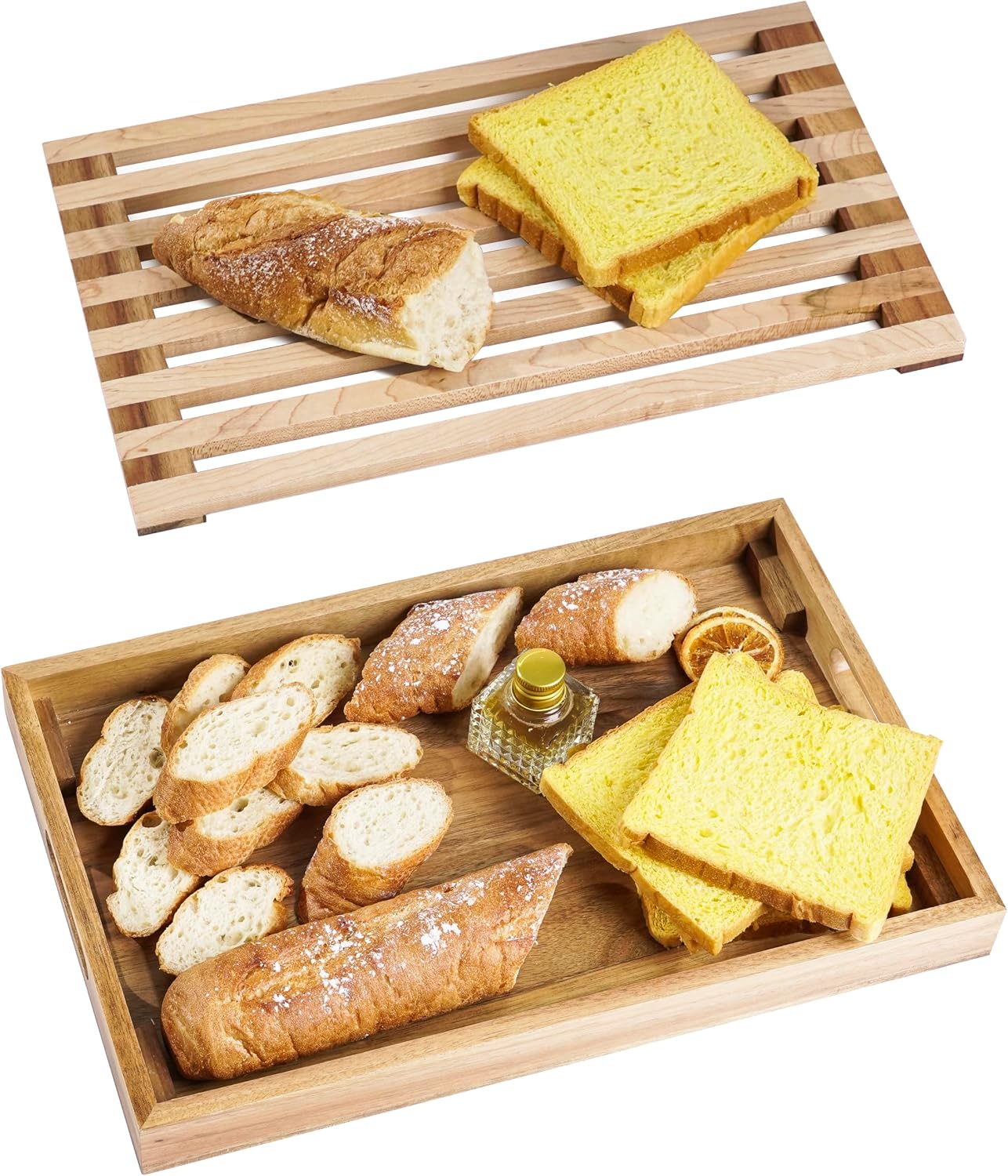 Brotschneidebrett Aus Holz Mit Schneidebrett, Krümelschublade Und Ständer – Küchenarbeitsplatte, Farblich Abgestimmtes Design – Für Kuchen