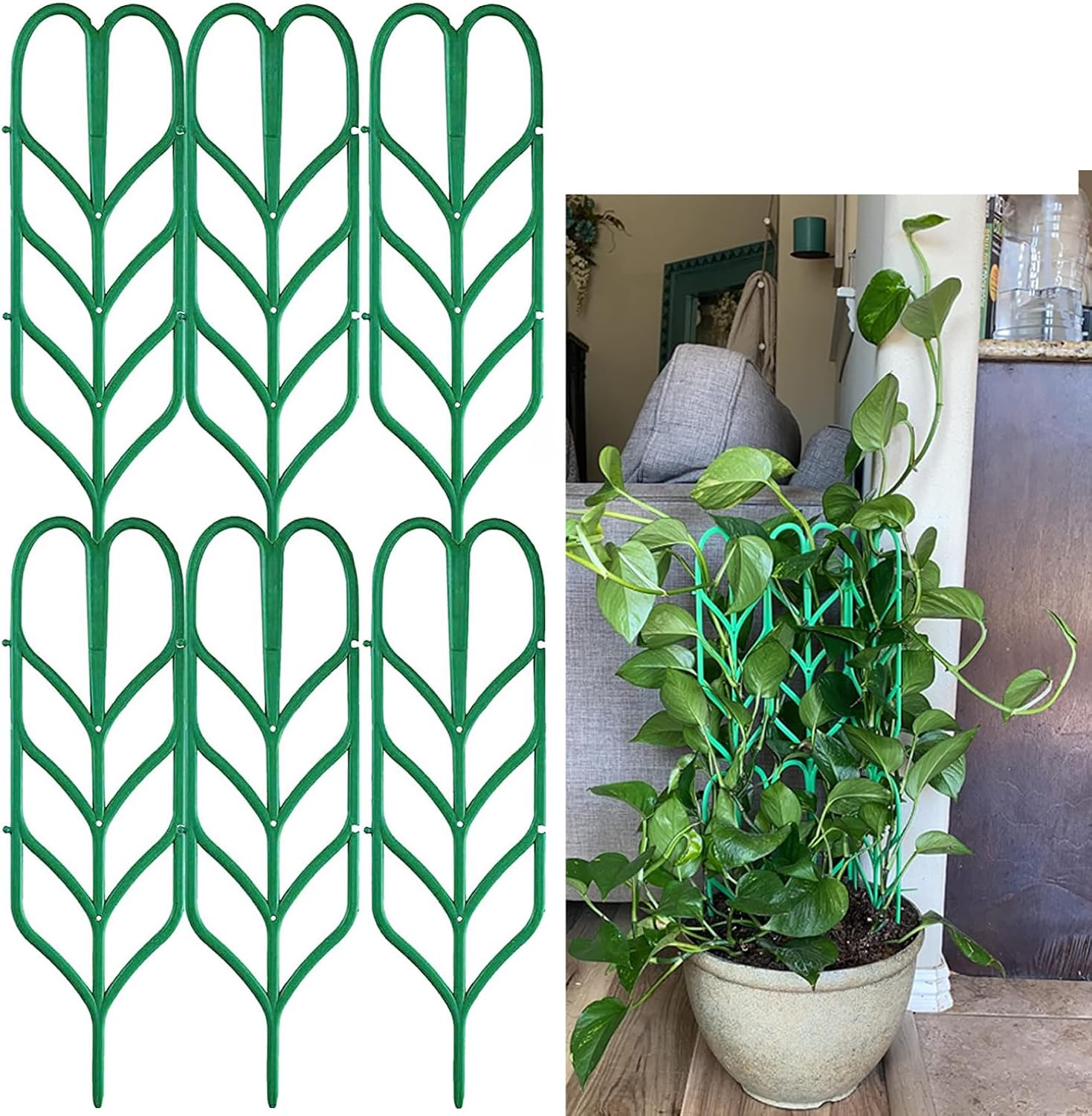 Gartenrankgitter – Kletterpflanzen, 6-teiliges Kunststoffregal Für Den Innenbereich – Topfpflanzen, Stapelbare Mini-kletterpflanzenstütze, Diy-blumentöpfe, 6-teilig