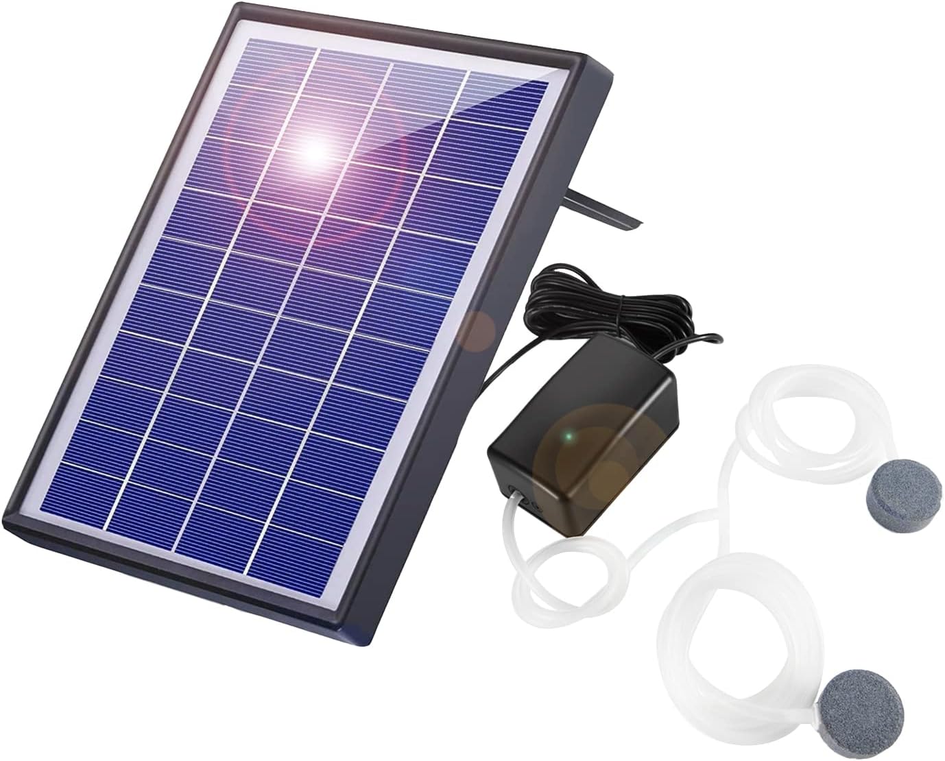 6-w-solar-luftpumpe – Solar-teichbelüfter – Mit Schlauch Und 2 Ausströmersteinen – Sauerstoffpumpe – Geeignet Für Garten, Aquarium, Pool Und Teich