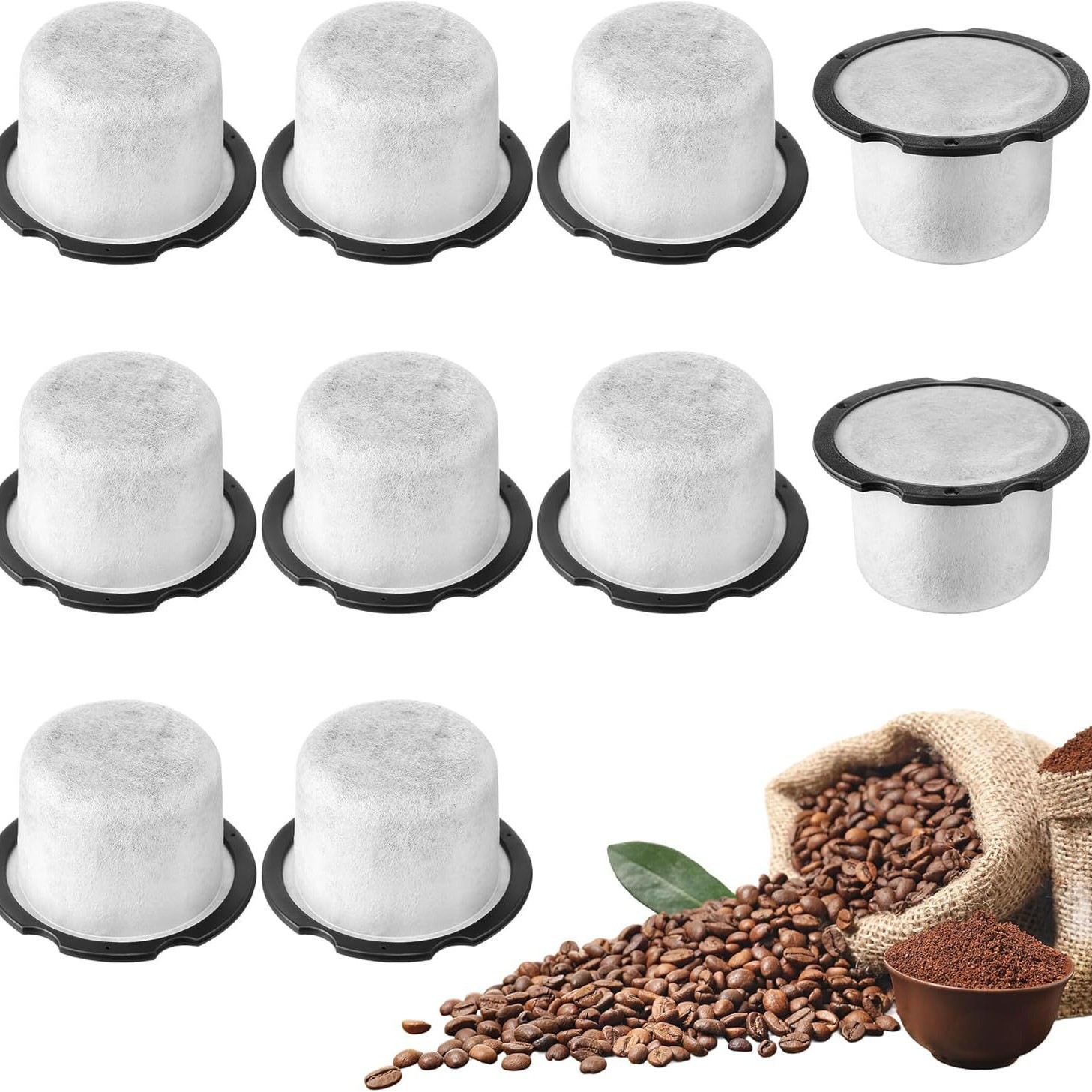 Geeignet Für Cafés Und Ge Profile Kaffeemühlen/brühgeräte, Kaffeemaschinen, Aktivkohlefilter Aus Kokosnussschalen – 10 Stück