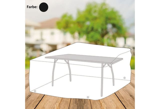 Buri - Abdeckhaube anthrazit für Tisch eckig Schutzhülle Möbelabdeckung 150x100x75cm