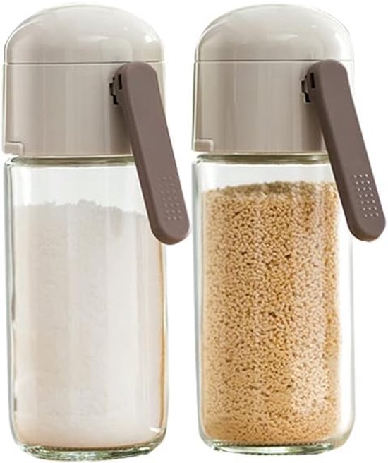 Salz- Und Pfefferstreuer-set, 2-teilig, Feuchtigkeitsbeständig, Nachfüllbar, Mit Kunststoffdeckel, 250 Ml, Für Küche Und Reisen – Warmgrau