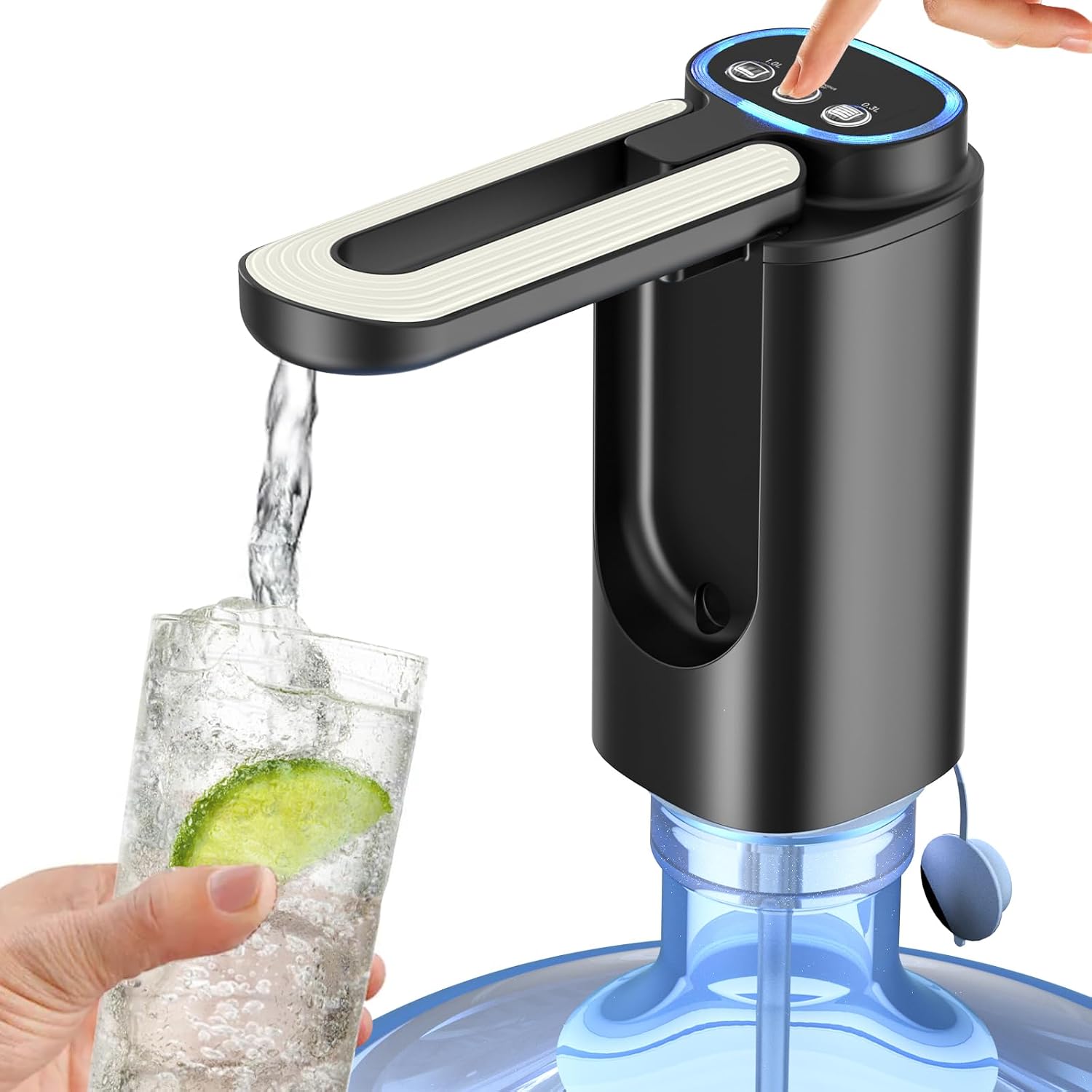 3 Modelle Mit Faltbarer Düse, 5-liter-spender, 5-liter-flaschenpumpe, Tragbarer Elektrischer Wasserkocher-spender Mit Gallonenflaschenschalter (hellschwarz)