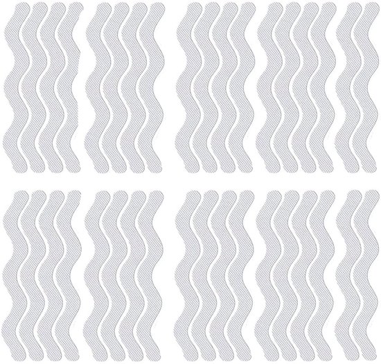 36-teiliges Set Selbstklebender Antirutschmatten Mit Zwei Abstreifern Und Antirutschstreifen Aus Peva-material, Transparent, 18 X 1,3 Cm, Für Badewannen Und Duschräume