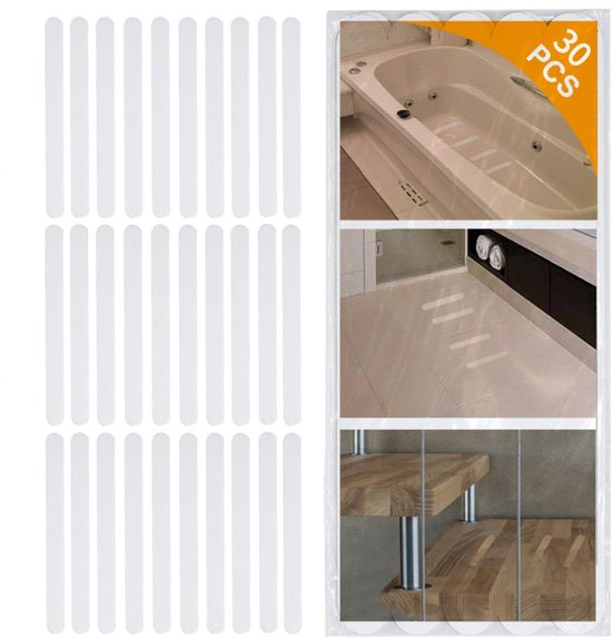30-teiliges Set Transparenter, 2 X 38 Cm Großer Anti-rutsch-streifen Für Badewanne Und Badezimmer