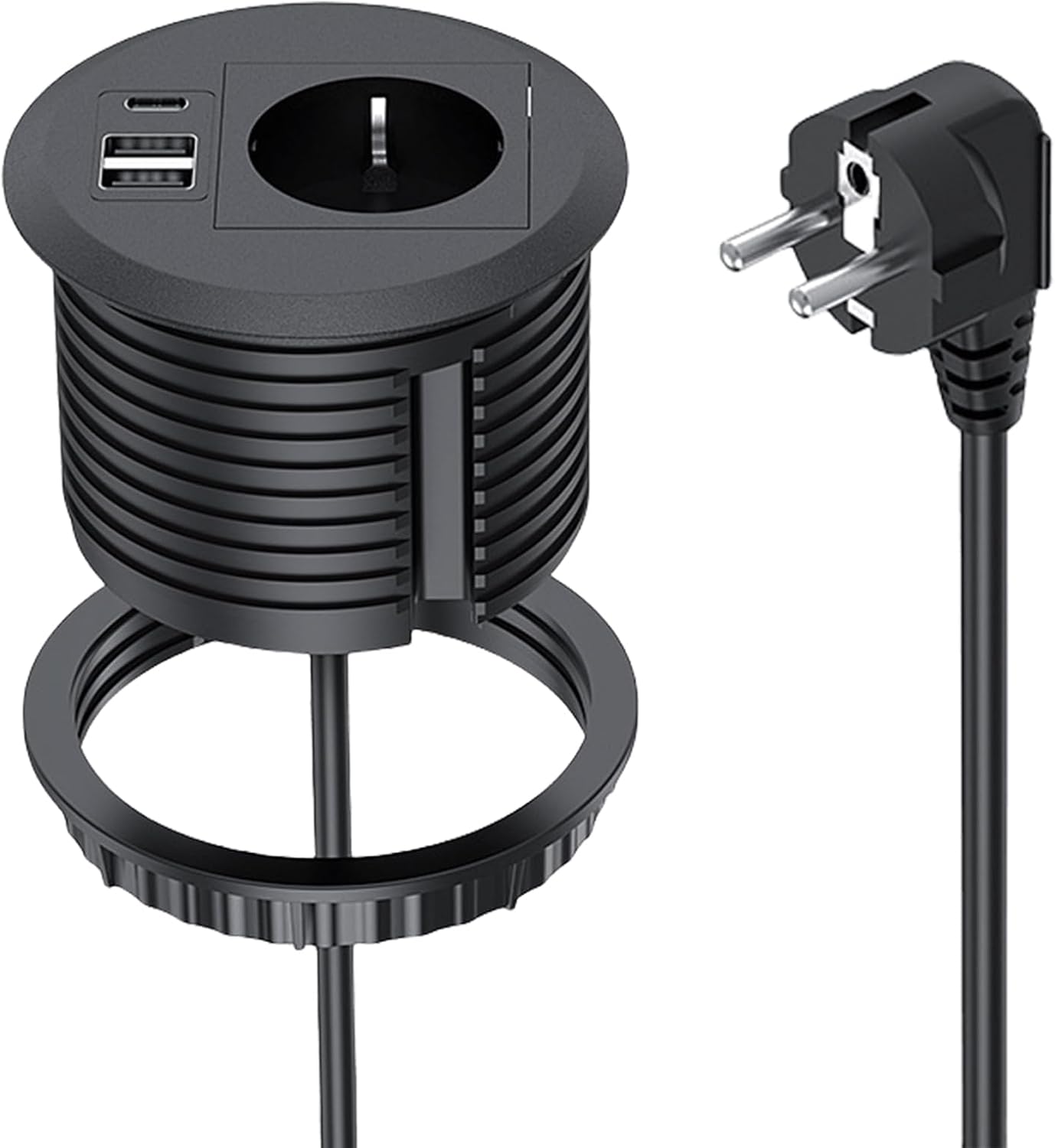 Versenkbare Multifunktions-pop-up-steckdose Für Den Schreibtisch Mit Usb-a/c-anschlüssen Und 1,7 M Kabel (80 Mm Ausschnitt)