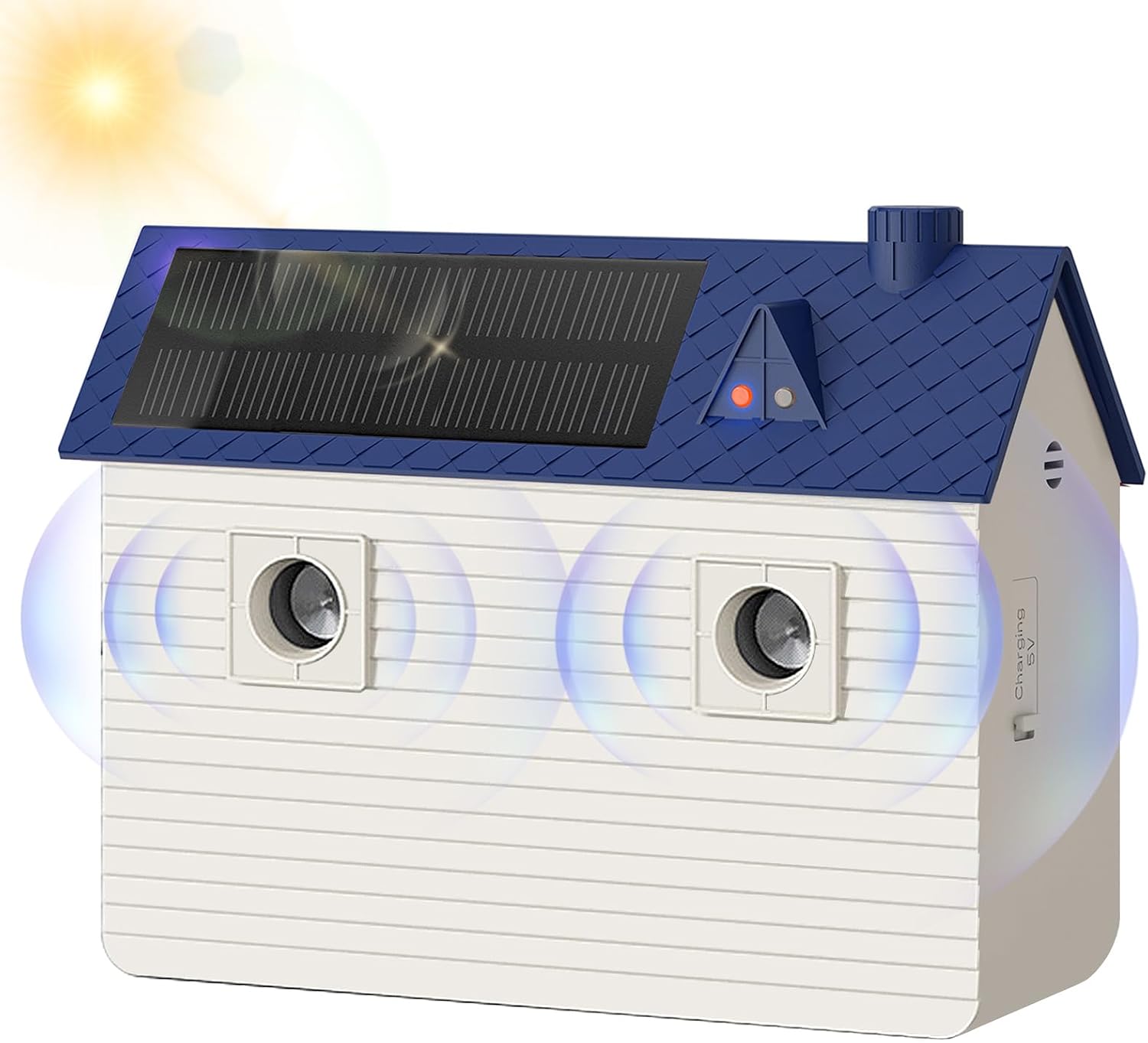 Reichweite 15 Meter Solarbetriebene Antibellgeräte Antibellgerät Für Hunde Im Innenbereich (blau), Antibellgeräte Für Hunde: Ultraschall