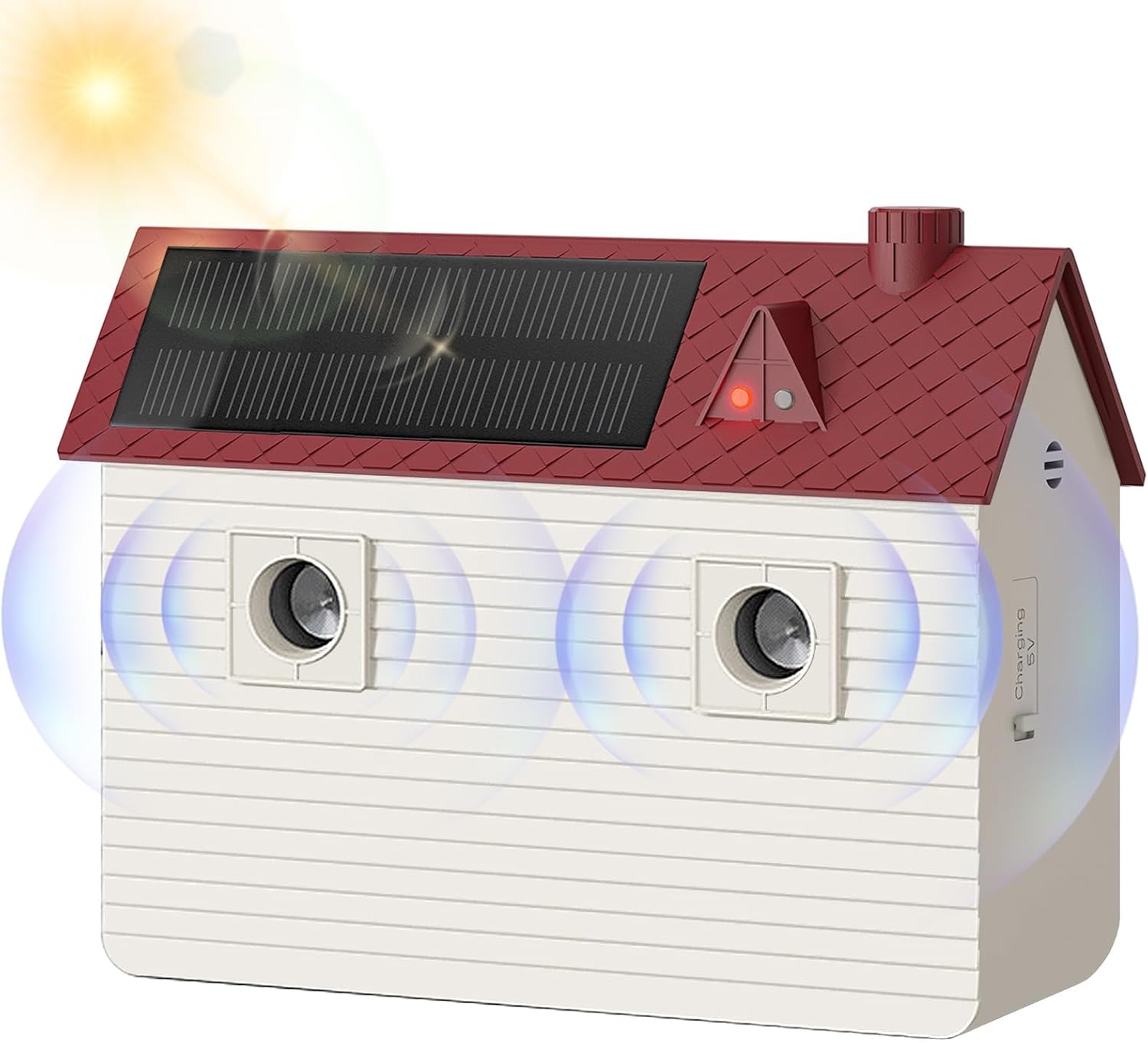 Reichweite 15 Meter Solarbetriebene Antibellgeräte Antibellgerät Für Hunde Im Innenbereich (rot), Antibellgeräte Für Hunde: Ultraschall