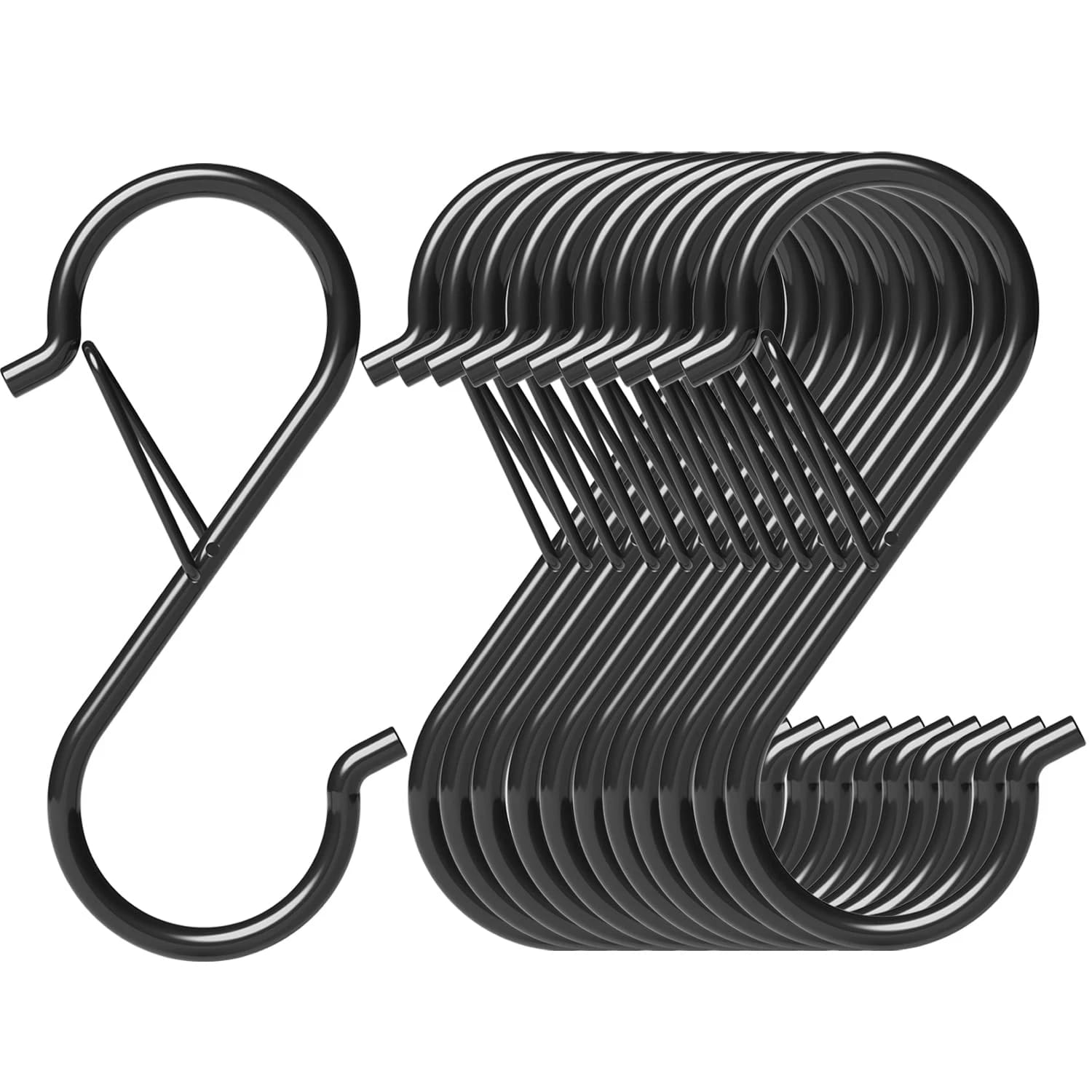 12er-pack Robuste Metall-s-haken (9,1 Cm) Mit Sicherheitsverschlüssen, Geeignet Für Küchenhaken