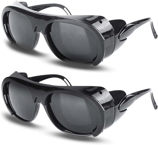 Zwei Paar Schwarze Schweißerschutzbrillen, Geeignet Zum Schweißen Und Schneiden.