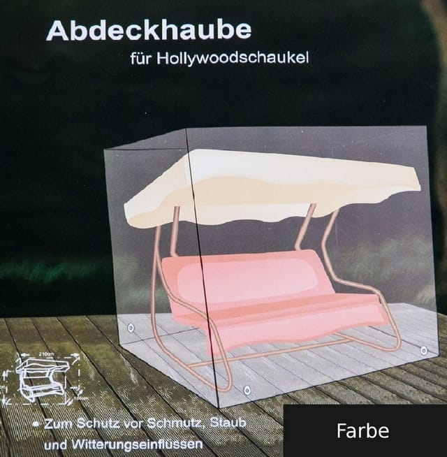 Buri - Hollywoodschaukel Abdeckhaube anthrazit Schutzhülle Abdeckplane 210x155x160cm