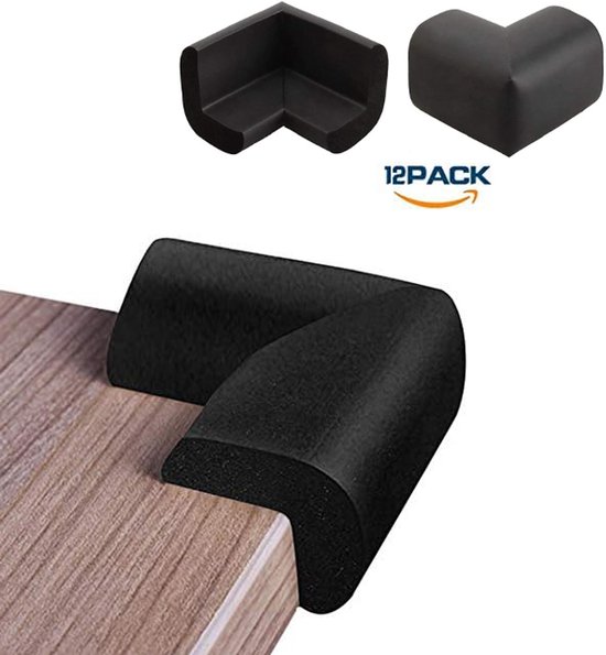 12er-pack Selbstklebende Schaumstoff-eckenschoner Für Babytische – Schwarz