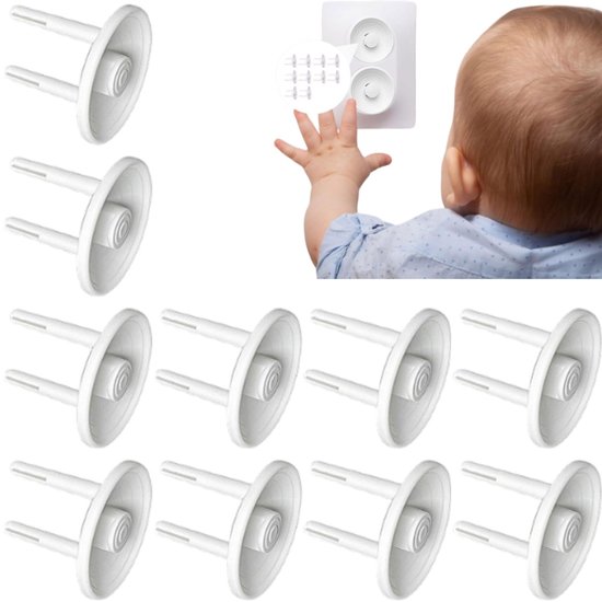 10 Kindersicherungen Für Steckdosen, Universelles Design, Kindersicherheits-steckdosensicherungen, Haushaltssicherungen, 3,7 X 2,2 Cm, Geeignet Für Kindersicherheitssteckdosen, Weiß