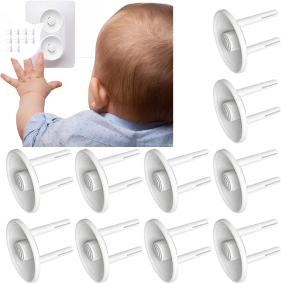 10 Weiße Kindersicherungen Für Steckdosen, Universelles Design, Größe 3,7 X 2,2 Cm