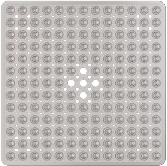 Rutschfeste Duschmatte Mit Saugnapf – 53 X 53 Cm – Pvc – Schimmelresistent Und Maschinenwaschbar – Transparent – Grau