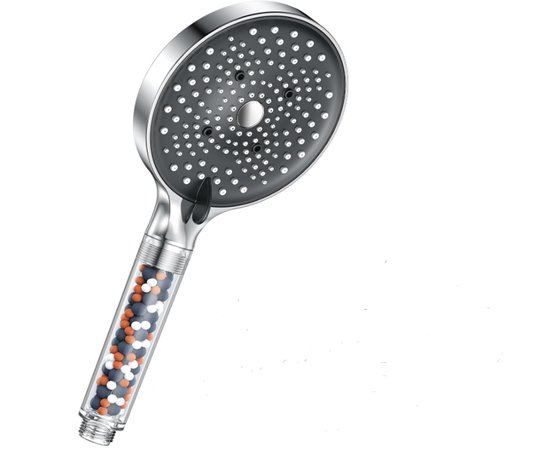 Großer, Kalkabweisender Duschkopf (130 Mm Durchmesser), Wassersparend, 6 Strahlarten, Hoher Wasserdruck, Verchromte Oberfläche.