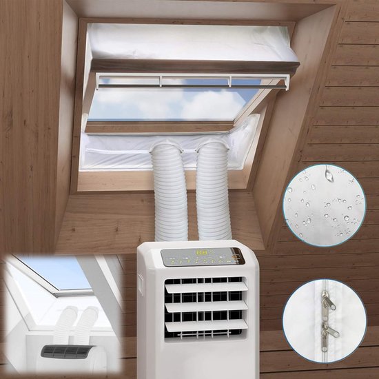 Drehbarer Fensterdichtungsstreifen – Doppelschlauch-dichtungsset Für Dachfenster – Für Mobile Klimageräte Und Wäschetrockner – 190 Cm
