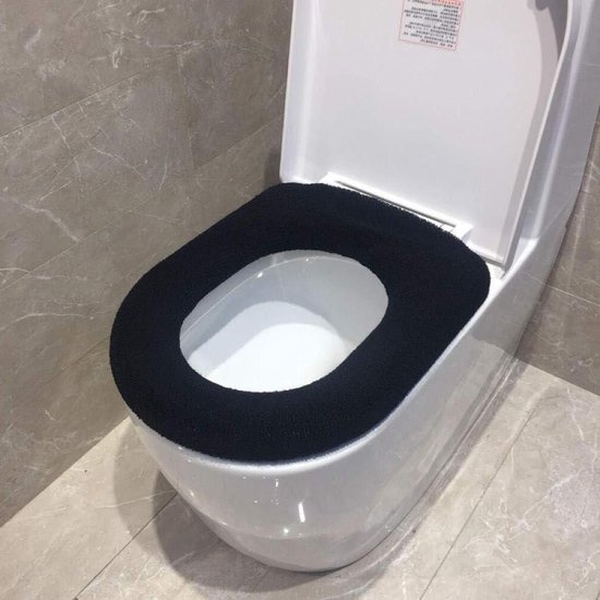 Wc-sitzbezüge – Wc-sitzbezüge – Komfortprodukte Fürs Badezimmer – Waschbares Fleece-material – Einheitsgröße – Schwarz