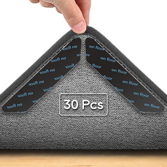 Rutschfeste Matte – Teppichbefestigungsmatte – Waschbar Und Wiederverwendbar – 30 Stück Pro Packung – Schwarz