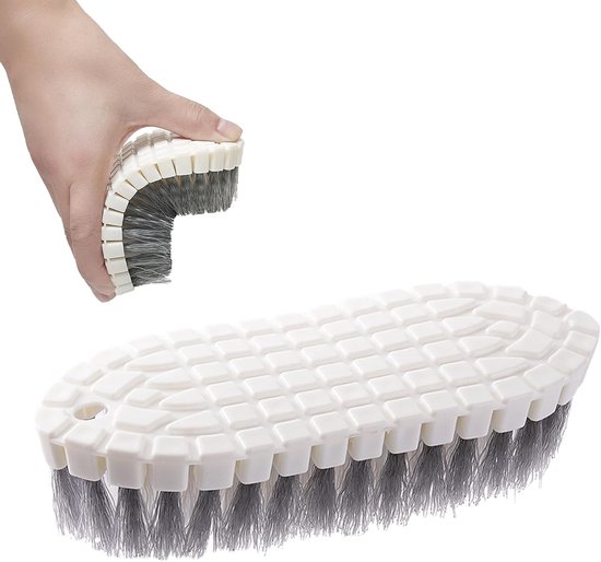 Flexible Reinigungsbürste – Haushaltsreinigungsbürste – Fleckenentfernungsbürste – Flexible Borsten – 19,5 X 19,5 X 5 Cm – Weiß