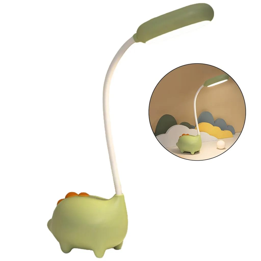 Wiederaufladbare Kinderschreibtischlampe, Dimmbar, Mit Klemmbefestigung, Usb-anschluss, Nachttischlampe, Grün