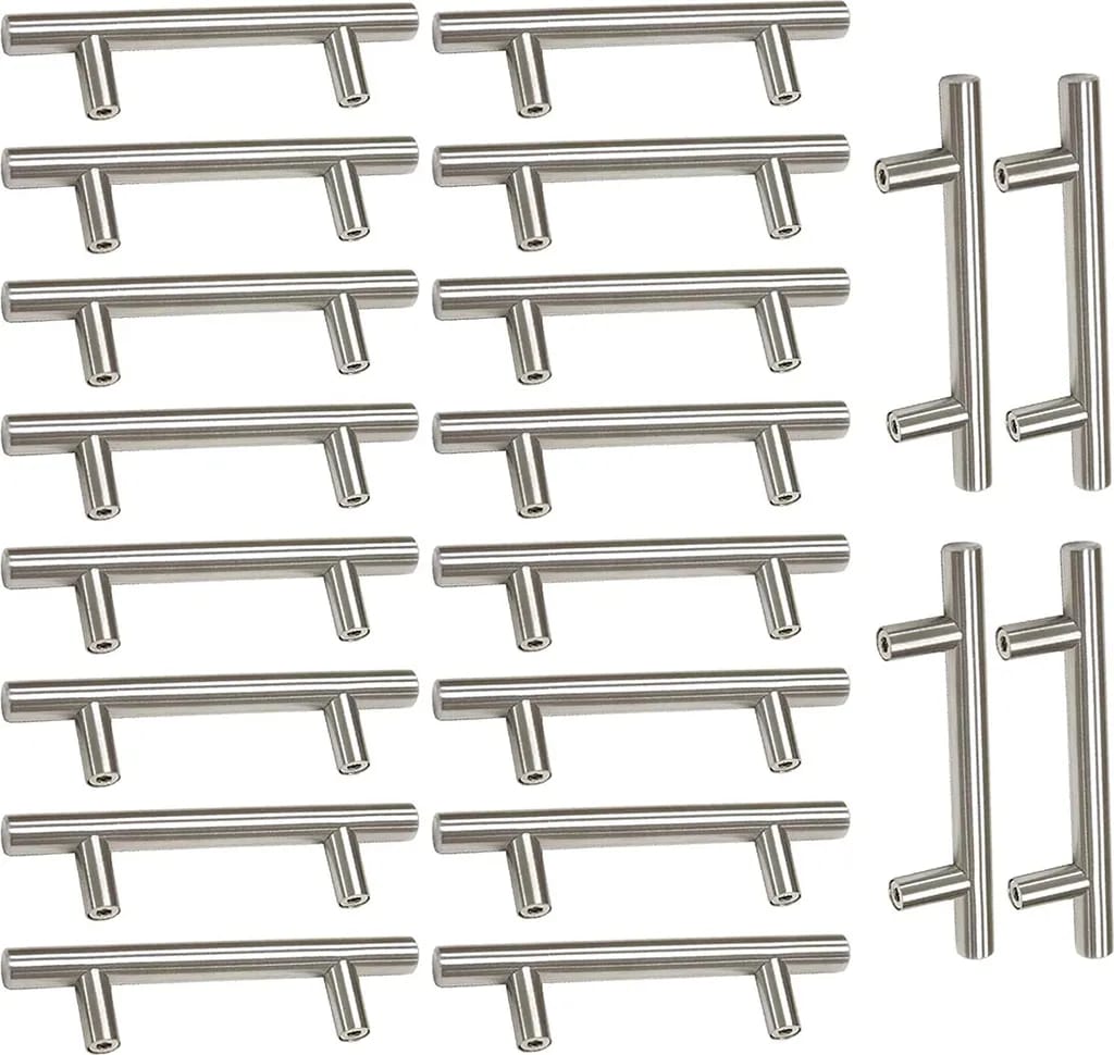 20 Möbelgriffe, Schrankgriffe, Küchengriffe, Edelstahl, 12 Mm Durchmesser (160 Mm Lochabstand).